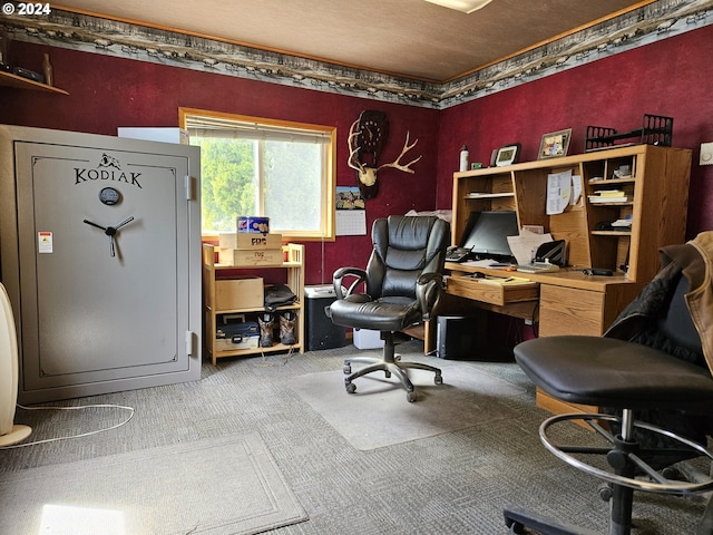 home office featuring carpet