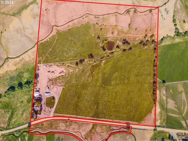 42139 Dry Gulch Rd, Richland, OR 97870 - aerial overview of property's location featuring property parcel outlined