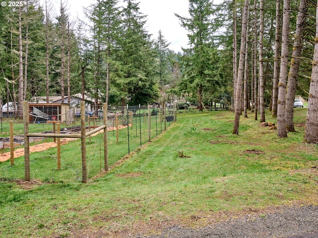 view of yard with fence