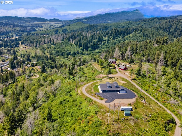 1091 N Echo Mountain Rd, Otis, OR 97368 - bird's eye view of a heavily wooded area and a mountain backdrop