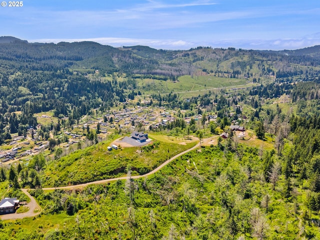 1091 N Echo Mountain Rd, Otis, OR 97368 - drone / aerial view of a forest and a mountain backdrop