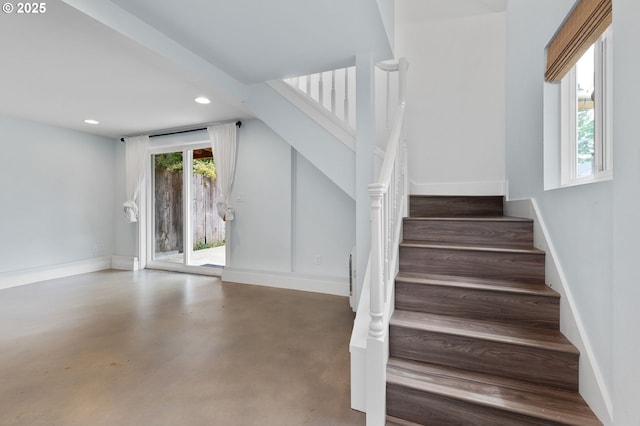 436 SE 44th Ave, Portland, OR 97215 - stairway with recessed lighting and finished concrete flooring