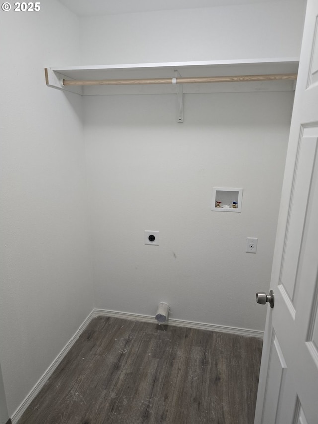 4070 Barger Dr, Eugene, OR 97402 - laundry room featuring electric dryer hookup, dark wood-style flooring, and hookup for a washing machine