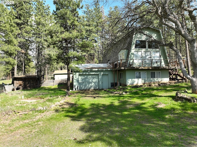 87 Adams Loop Rd, Goldendale, WA 98620 - view of yard with a wooden deck and stairs