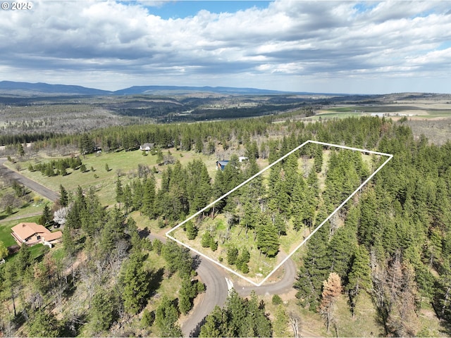 87 Adams Loop Rd, Goldendale, WA 98620 - drone / aerial view with a mountain view and a wooded view