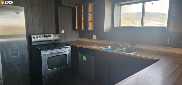 kitchen featuring appliances with stainless steel finishes and a sink