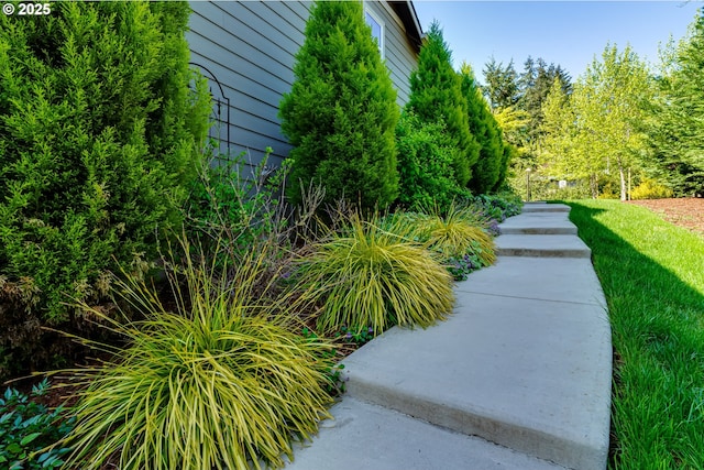 view of community featuring a lawn