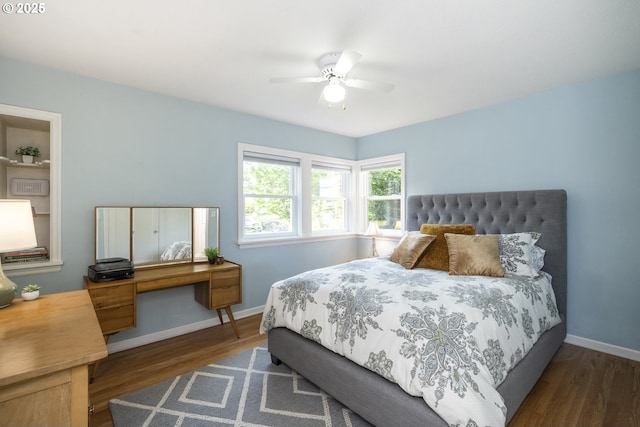 2535 N Baldwin St, Portland, OR 97217 - bedroom with wood finished floors and ceiling fan