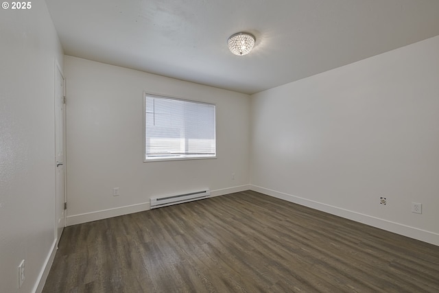 7831 SW 34th Ave, Portland, OR 97219 - unfurnished room with baseboards, dark wood-style floors, and baseboard heating