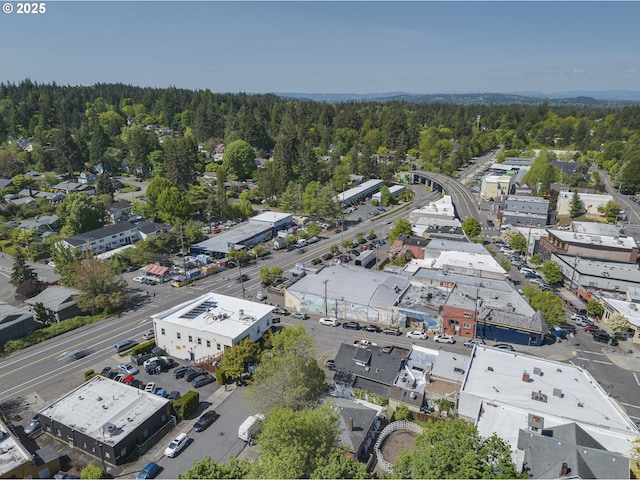 drone / aerial view with a forest view