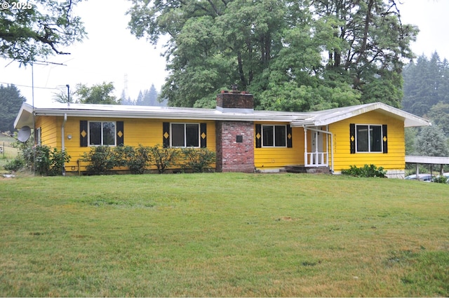 61021 Landreth Ln, Saint Helens, OR 97051 - single story home featuring a chimney and a front lawn