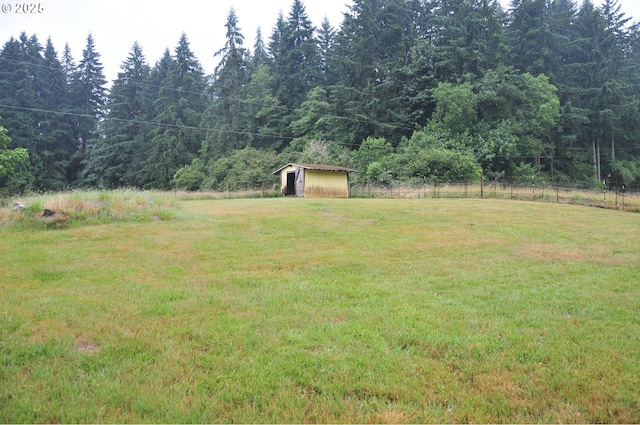 61021 Landreth Ln, Saint Helens, OR 97051 - view of yard with a view of trees and a storage shed