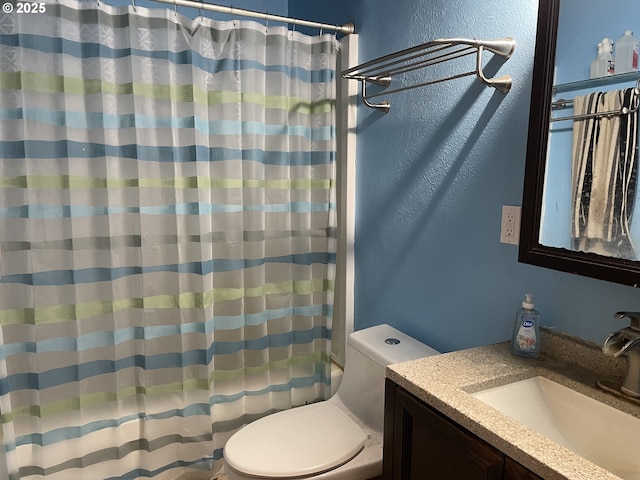 61021 Landreth Ln, Saint Helens, OR 97051 - bathroom with vanity, a textured wall, and curtained shower