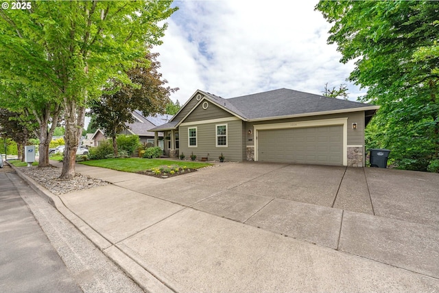 1216 SE 47th St, Hillsboro, OR 97123 - single story home with driveway, an attached garage, and stone siding