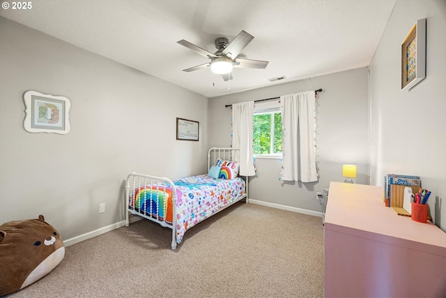 8967 SW Leslie St, Portland, OR 97223 - bedroom featuring baseboards, light colored carpet, and ceiling fan