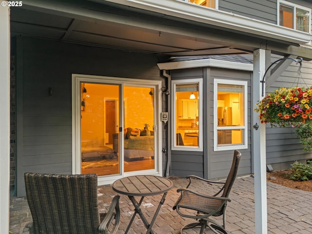 8967 SW Leslie St, Portland, OR 97223 - property entrance featuring a patio area