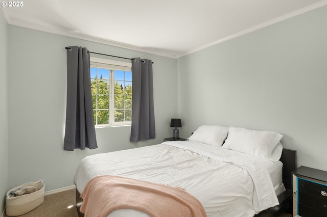 carpeted bedroom featuring baseboards