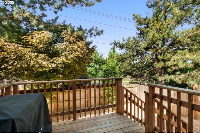 deck featuring area for grilling