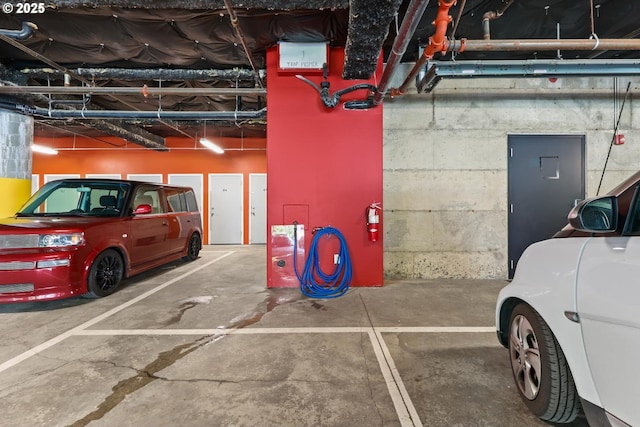 view of parking garage