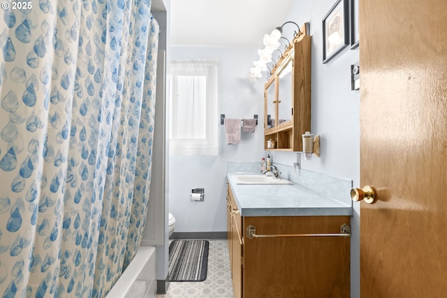 1120 N Lupine Ct, Canby, OR 97013 - full bath with vanity, shower / bath combo with shower curtain, and tile patterned floors