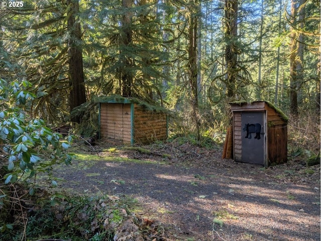 view of shed