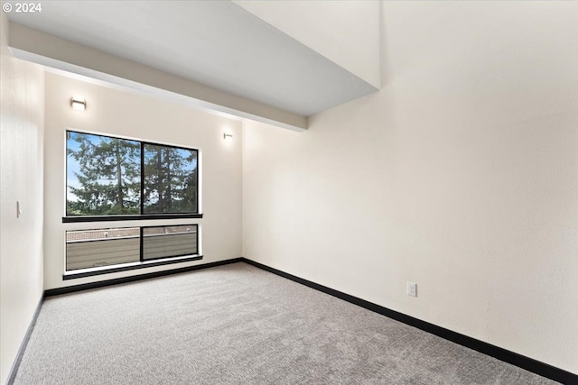 unfurnished room with light colored carpet