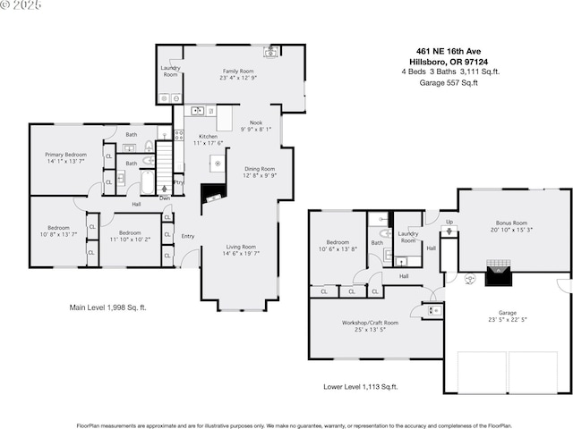 461 NE 16th Ave, Hillsboro, OR 97124 - floor plan / room layout