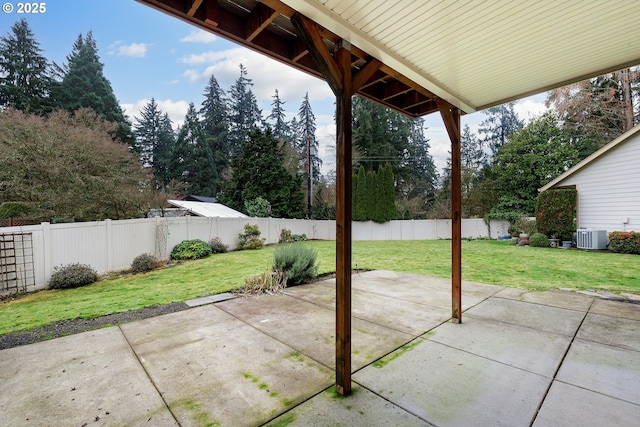 view of patio / terrace featuring central AC unit