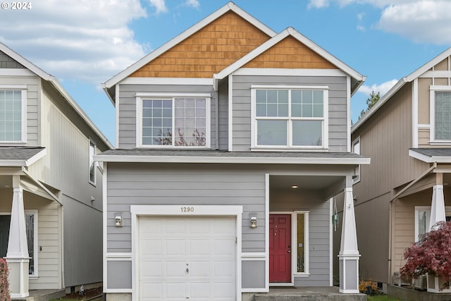 view of front of home featuring a garage