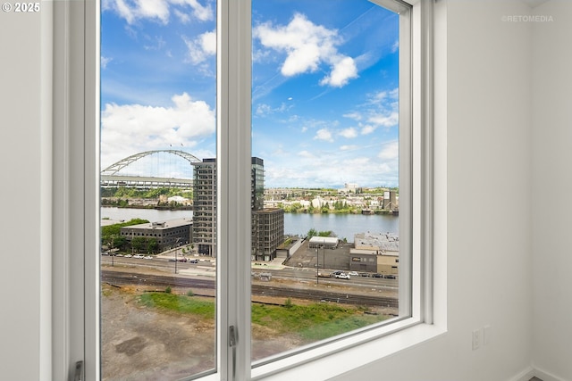 water view featuring nearby urban area