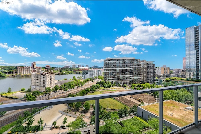 water view featuring nearby urban area
