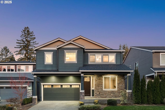 craftsman-style house featuring a garage