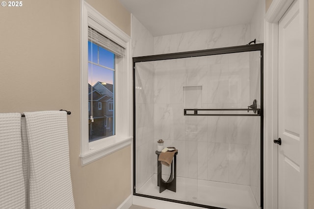 bathroom with walk in shower