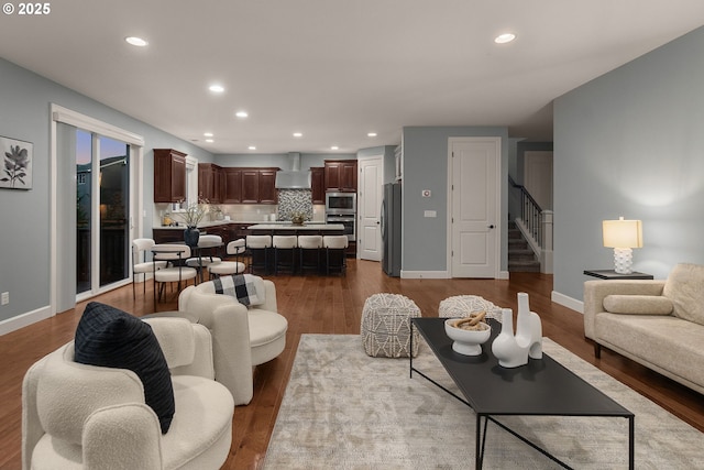 living room featuring hardwood / wood-style flooring