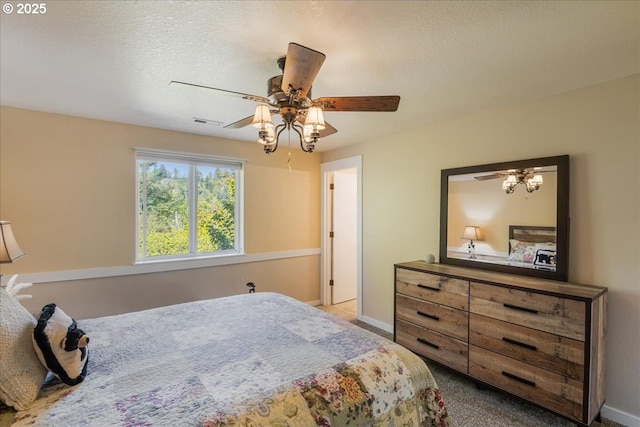 808 SE Beaver Creek Ln, Troutdale, OR 97060 - bedroom featuring carpet flooring, baseboards, ceiling fan, and a textured ceiling