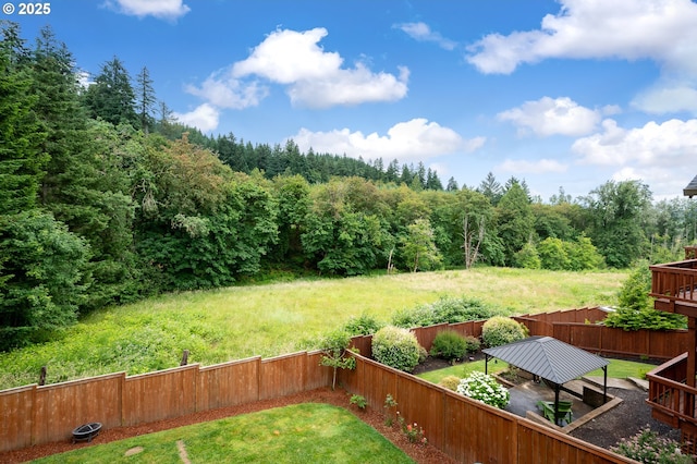2314 SW 43rd St, Gresham, OR 97080 - fenced backyard with a forest view and a gazebo