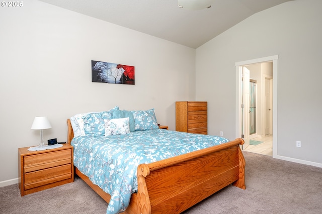 2314 SW 43rd St, Gresham, OR 97080 - bedroom featuring vaulted ceiling, carpet, and ensuite bathroom