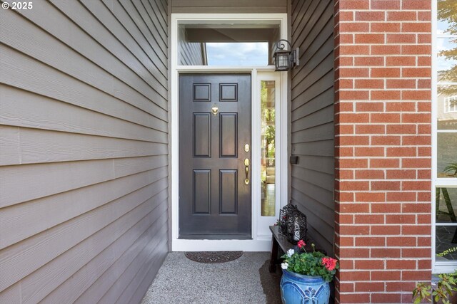 4698 Winthrop Ct, Lake Oswego, OR 97035 - doorway to property with brick siding