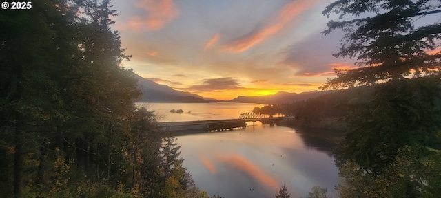 142 Lyons Rd, Stevenson, WA 98648 - water view featuring a mountain backdrop