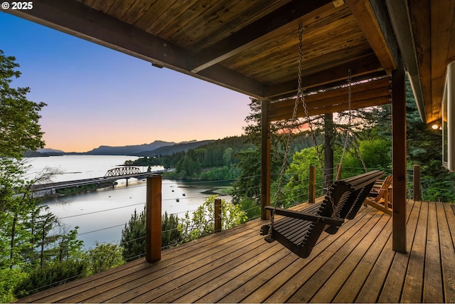 142 Lyons Rd, Stevenson, WA 98648 - wooden deck with a water and mountain view
