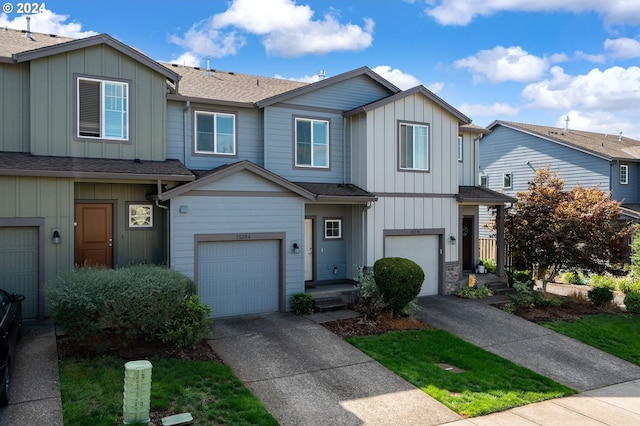 view of property with a garage