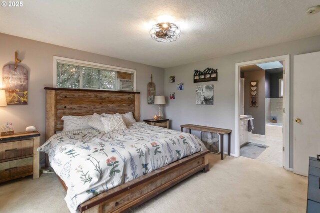 772 Elochoman Valley Rd, Cathlamet, WA 98612 - bedroom featuring light carpet, ensuite bath, and a textured ceiling