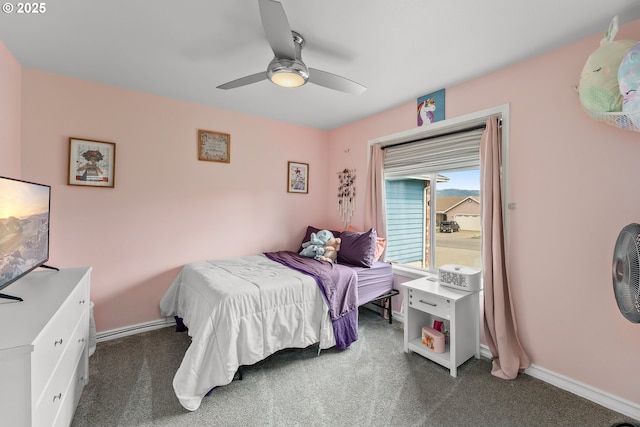 292 Jamie Loop, Roseburg, OR 97471 - bedroom featuring carpet, a ceiling fan, and baseboards