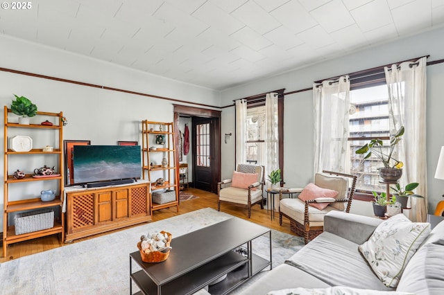 2058 NW Flanders St Unit 5-2, Portland, OR 97209 - living area with hardwood / wood-style floors