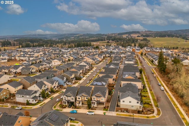 drone / aerial view with a residential view