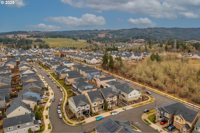 bird's eye view with a residential view