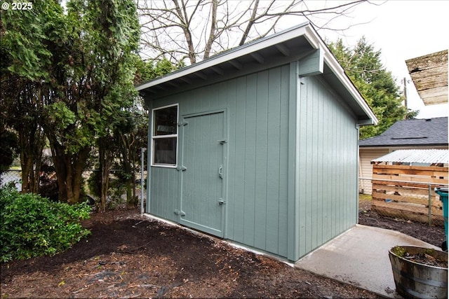 view of shed