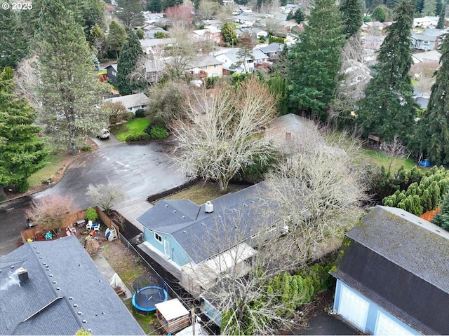 aerial view featuring a residential view