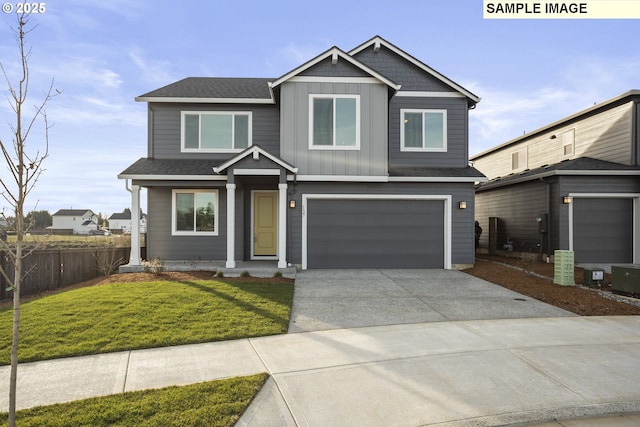 1449 NE Josephine Ct Unit 170, Estacada, OR 97023 - view of front of home with an attached garage, driveway, board and batten siding, and roof with shingles