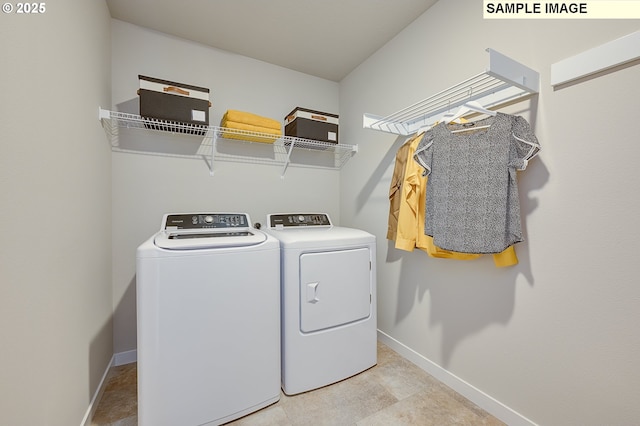 1449 NE Josephine Ct Unit 170, Estacada, OR 97023 - washroom with washing machine and dryer and baseboards